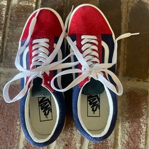 New Color Blocked Corduroy Vans